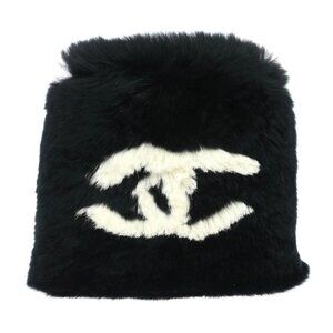 Chanel Black Lapin Fur Bracelet Bangle Wristband 135793